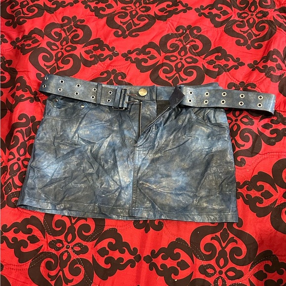 h:ours Dresses & Skirts - h:ours Denim Blue Mini Skirt with Belt